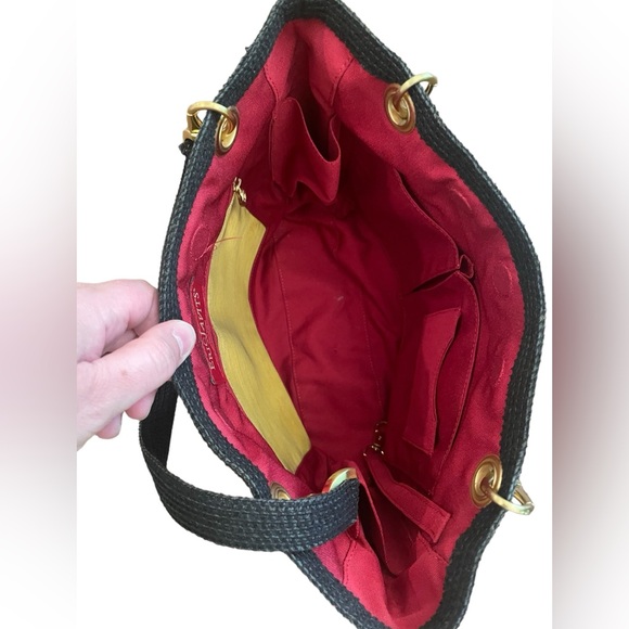 ERIC JAVITS New York Raffia Black Woven Shoulder Handbag - Picture 10 of 14